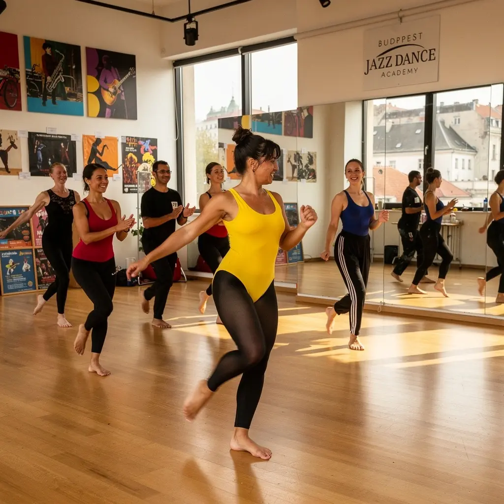 Fiatal táncos nő, aki stílusosan végrehajt egy modern táncmozdulatot egy színpadon.